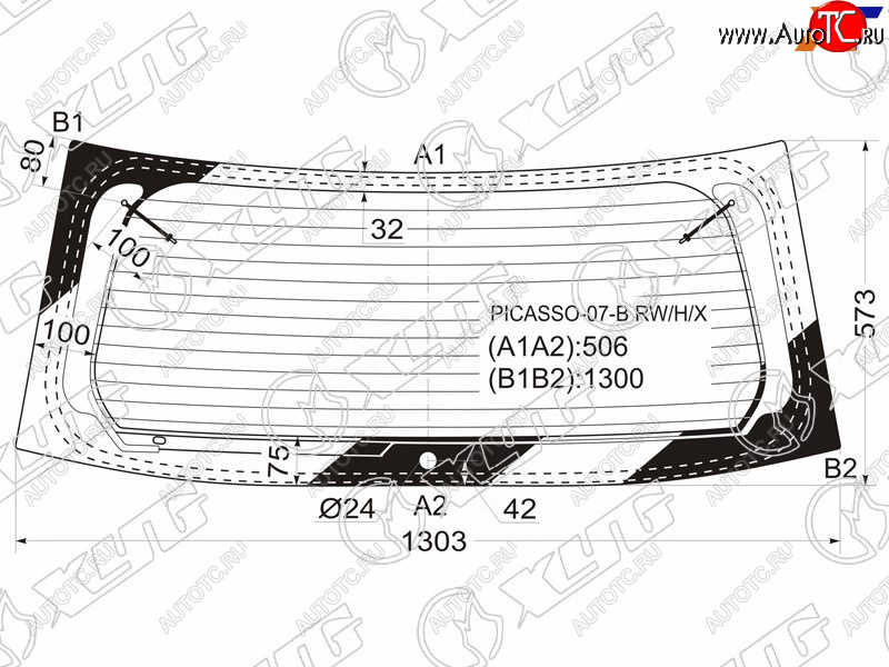 9 549 р. Стекло заднее (Цвет зеленый Обогрев) Citroen C4 Picasso 07-14  Grand C4 Picasso 07-14 XYG PICASSO-07-B RW/H/X  с доставкой в г. Вологда