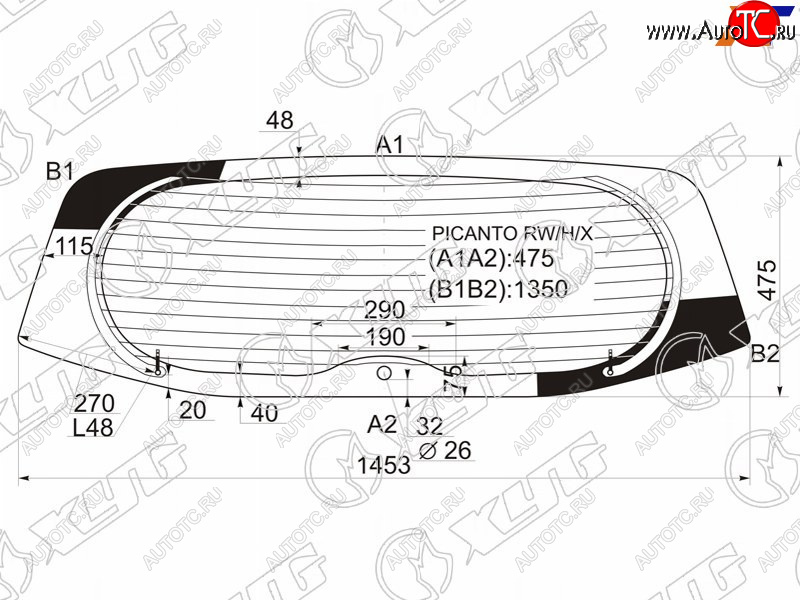 8 649 р. Стекло заднее (Цвет зеленый Обогрев) Kia Picanto 03-11  Morning 04-10 XYG PICANTO RW/H/X  с доставкой в г. Вологда