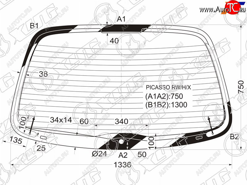 7 299 р. Стекло заднее (Цвет зеленый Обогрев) Citroen Xsara Picasso 99-09 XYG PICASSO RW/H/X  с доставкой в г. Вологда