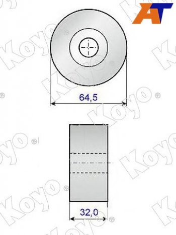 Ролик ремня ГРМ направляющий MMC 4G93,4G94 00- KOYO PU276433RR1D