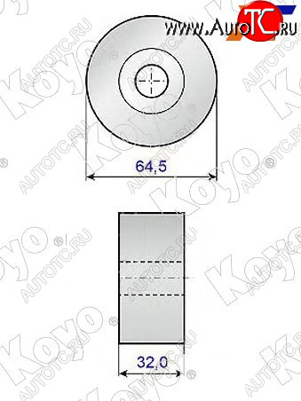 1 379 р. Ролик ремня ГРМ направляющий MMC 4G93,4G94 00- KOYO PU276433RR1D  с доставкой в г. Вологда