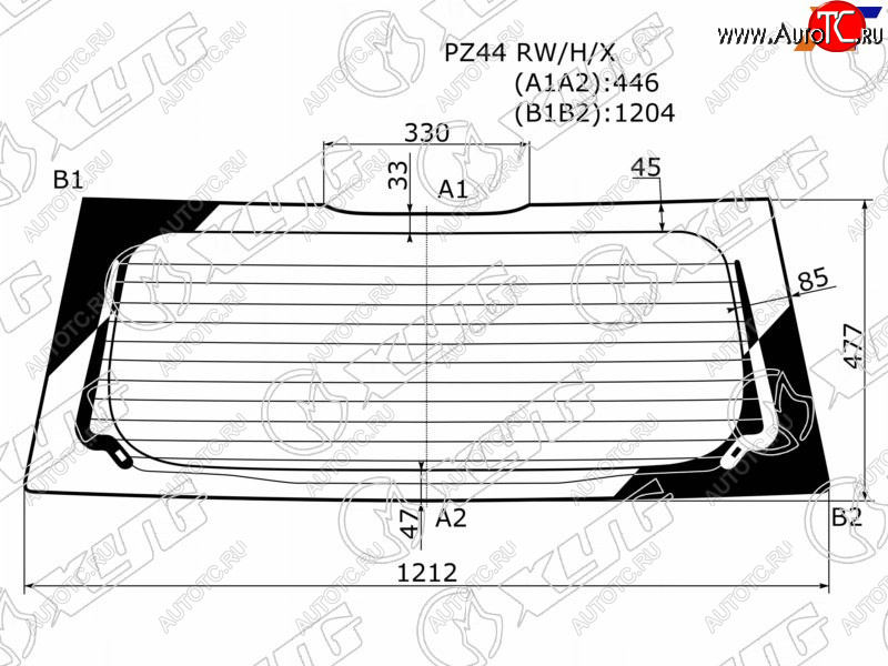 8 649 р. Стекло заднее (Цвет зеленый Обогрев Прямой низ 5D HBK) Mitsubishi Colt 02-12 XYG PZ44 RW/H/X  с доставкой в г. Вологда