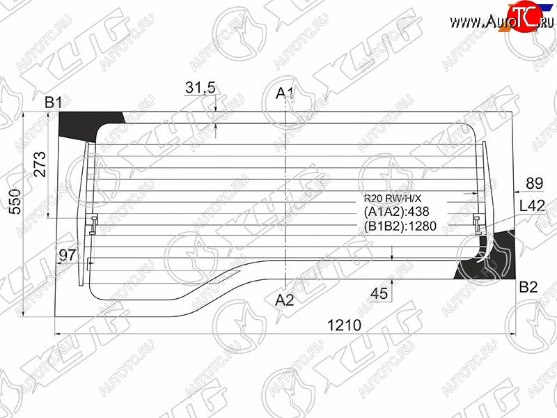 8 499 р. Стекло заднее (Цвет зеленый Обогрев) Nissan Terrano 93-95  Ford Maverick 93-00  Nissan Mistral 94 XYG R20 RW/H/X  с доставкой в г. Вологда