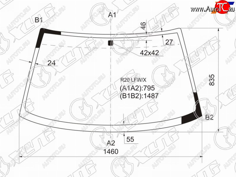 5 849 р. Стекло лобовое Nissan Terrano 93-95  Ford Maverick 93-00  Nissan Mistral 94-99  Terrano II 93-06 XYG R20 LFW/X  с доставкой в г. Вологда