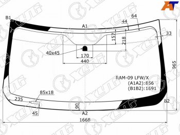 Стекло лобовое Dodge Ram 08-12 XYG RAM-09 LFW/X