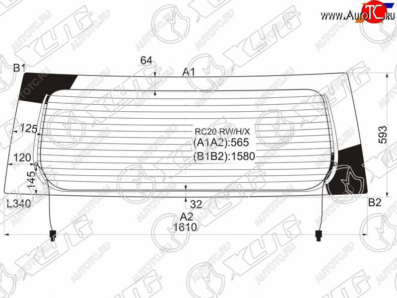 10 899 р. Стекло заднее (Цвет зеленый Обогрев) Toyota Alphard (H10) 02-08 XYG RC20 RW/H/X  с доставкой в г. Вологда
