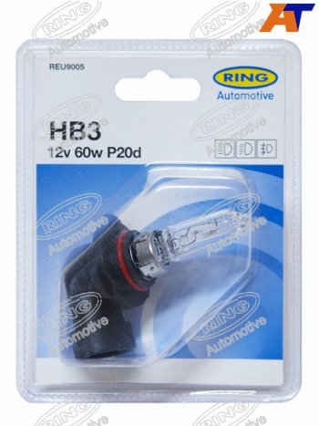 499 р. Лампа головного освещения HB3  12V 60W Блистер 1 шт. RING REU9005  с доставкой в г. Вологда. Увеличить фотографию 1