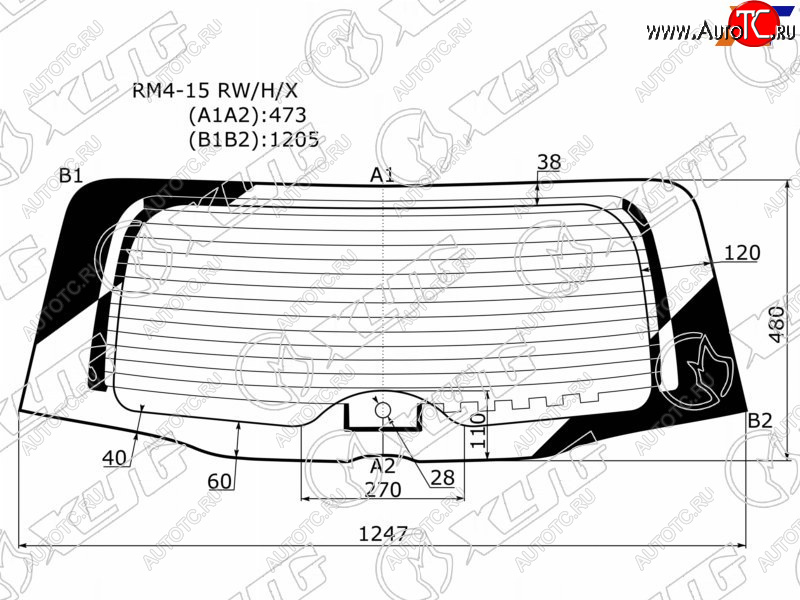 7 599 р. Стекло заднее (Цвет зеленый Обогрев) Honda CR-V 11-18 XYG RM4-15 RW/H/X  с доставкой в г. Вологда