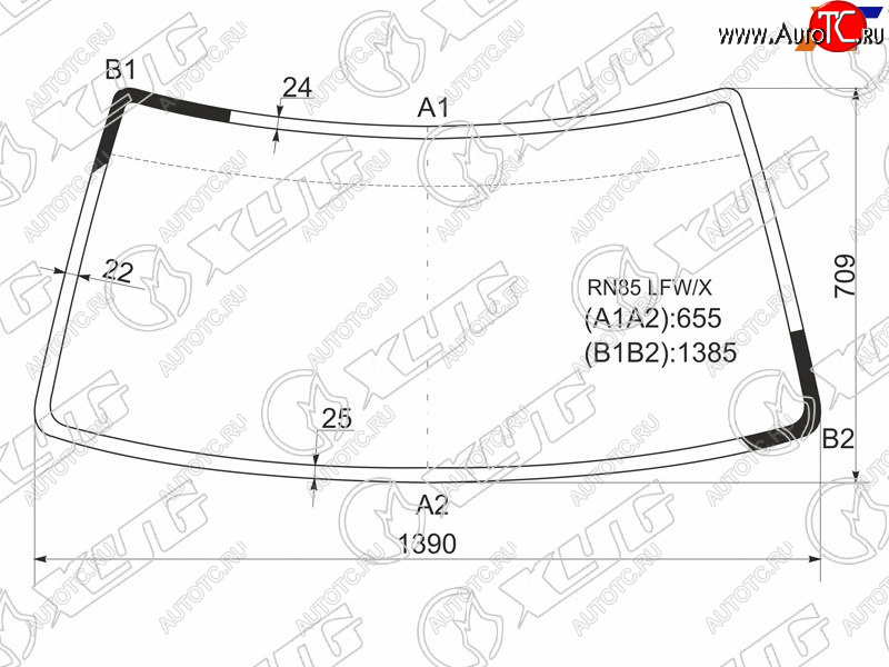 4 399 р. Стекло лобовое Toyota Hilux Pick Up 88-97  Great Wall Safe 01-09  Toyota 4Runner 89-95  Hilux Sur XYG RN85 LFW/X  с доставкой в г. Вологда