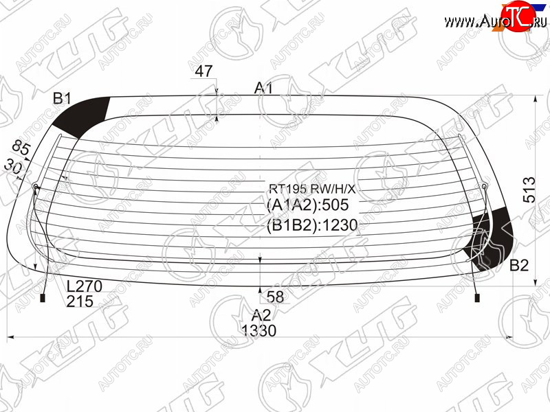 8 999 р. Стекло заднее (Цвет зеленый Обогрев) Toyota Caldina (T190) 92-02  Carina E 92-98 XYG RT195 RW/H/X  с доставкой в г. Вологда