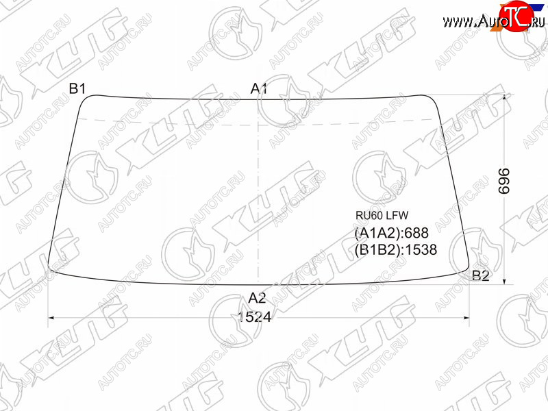 6 999 р. Стекло лобовое Toyota Dyna 84-95  Hiace Truck 85-89  ToyoAce 84-95 XYG RU60 LFW  с доставкой в г. Вологда