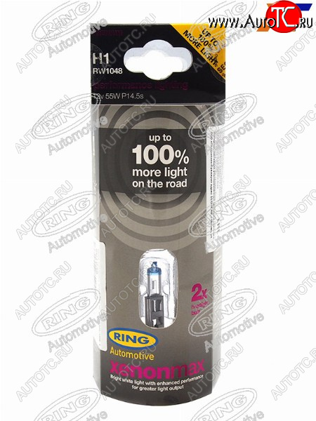 1 879 р. Лампа головного освещения H1 XENON MAX+100% 12V 55W Блистер 2 шт. RING RW1048  с доставкой в г. Вологда