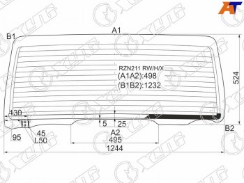 7 999 р. Стекло заднее (Цвет зеленый Обогрев) Toyota 4Runner 02-09  Hilux Surf 02-09 XYG RZN211 RW/H/X  с доставкой в г. Вологда. Увеличить фотографию 2