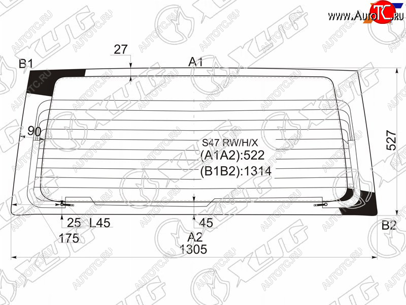 8 199 р. Стекло заднее с обогревом HONDA STEP WAGON 96-01                                                     XYG S47 RW/H/X  с доставкой в г. Вологда