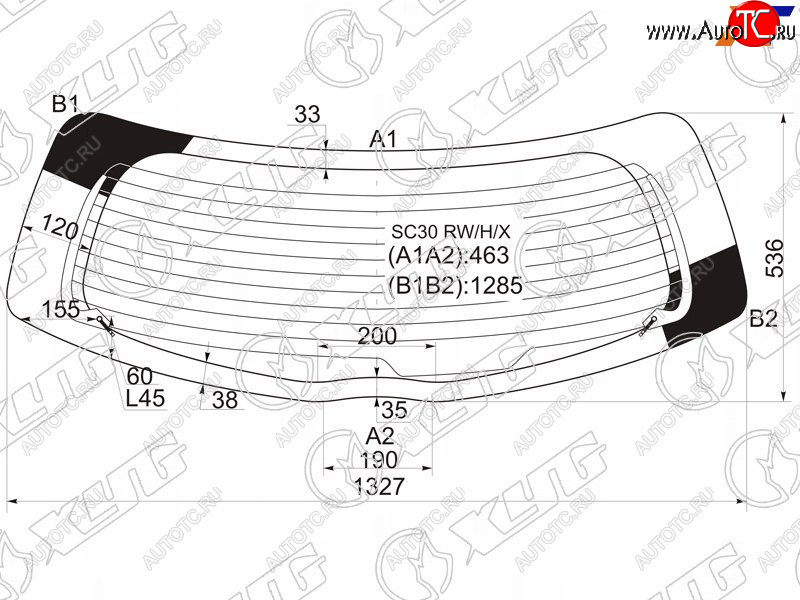 7 999 р. Стекло заднее (Цвет зеленый Обогрев 5D HBK) Toyota Vitz 10-20  Yaris 10-20 XYG SC30 RW/H/X  с доставкой в г. Вологда