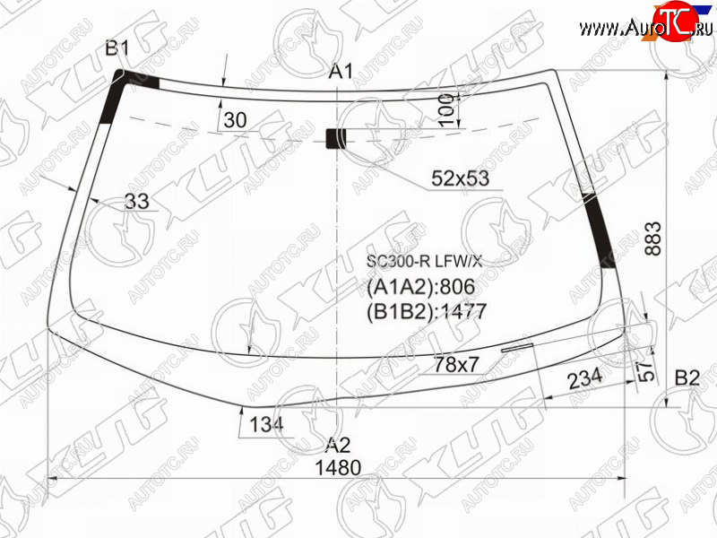 9 999 р. Стекло лобовое Toyota Soarer 91-01 XYG SC300-R LFW/X  с доставкой в г. Вологда
