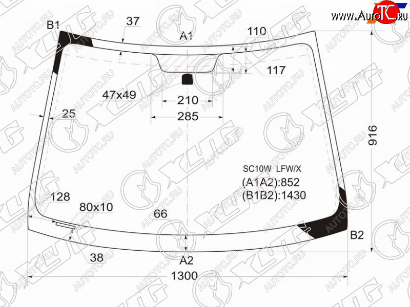 4 999 р. Стекло лобовое (5D HBK) Scion xA 04-06  Toyota Ist 02-07 XYG SC10W LFW/X  с доставкой в г. Вологда