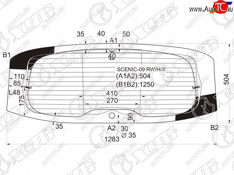 6 599 р. Стекло заднее (Цвет зеленый Обогрев Антенна) Renault Grand Scenic 09-16  Scenic 09-15 XYG SCENIC-09 RW/H/X  с доставкой в г. Вологда