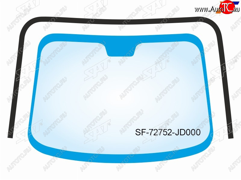 2 599 р. Молдинг лобового стекла (П-образный) Nissan Qashqai 06-13  Dualis 07-14  Qashqai+2 08-14 SAT SF-72752-JD000  с доставкой в г. Вологда