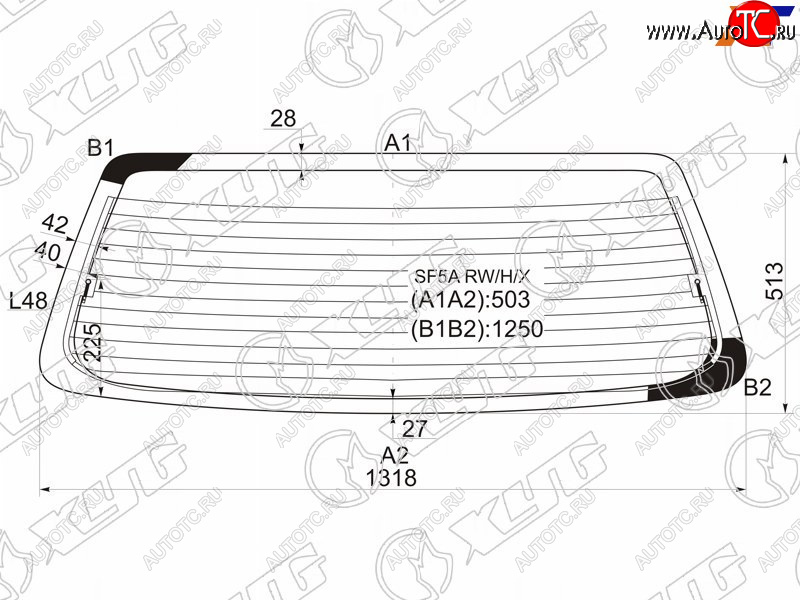 7 199 р. Стекло заднее (Цвет зеленый Обогрев) Subaru Forester 00-02 XYG SF5A RW/H/X  с доставкой в г. Вологда