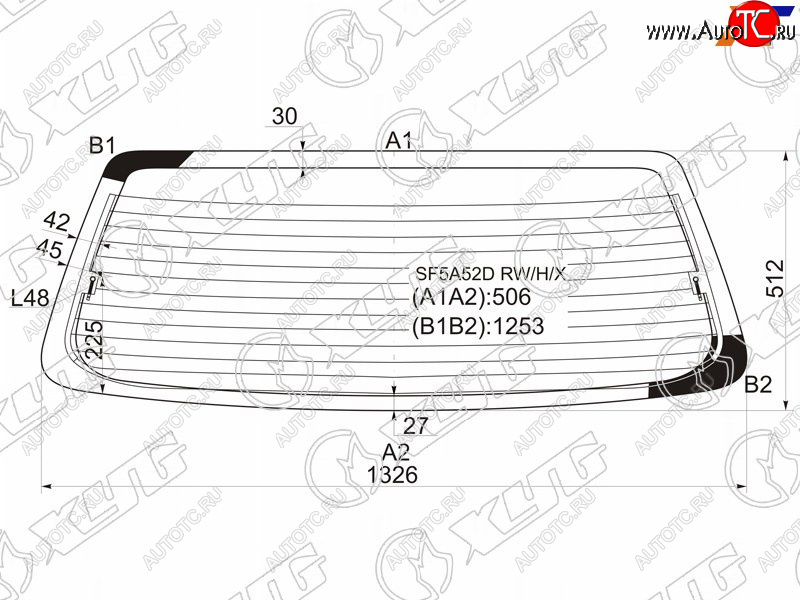 7 199 р. Стекло заднее (Цвет зеленый Обогрев) Subaru Forester 97-00 XYG SF5A52D RW/H/X  с доставкой в г. Вологда