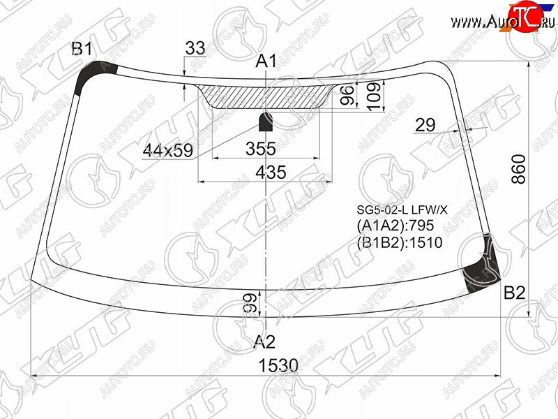 6 299 р. Стекло лобовое Subaru Forester 02-08 XYG SG5-02-L LFW/X  с доставкой в г. Вологда