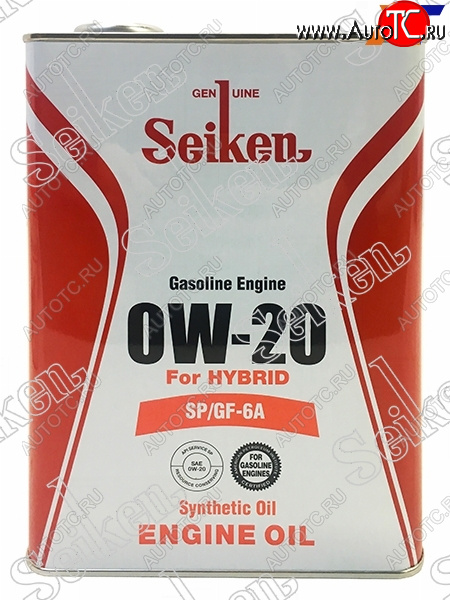 2 599 р. Масло моторное SEIKEN SYNTHETIC SPGF-6A 0W-20 4л SEIKEN SKSPGF6A0W20C  с доставкой в г. Вологда