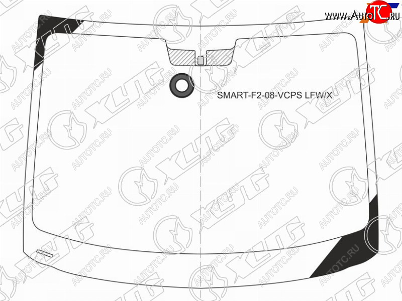 6 449 р. Стекло лобовое (Датчик дождя) Smart Fortwo 06-15 XYG SMART-F2-08-VCPS LFW/X  с доставкой в г. Вологда