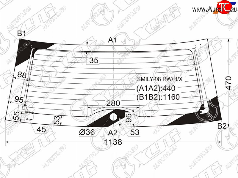 13 199 р. Стекло заднее (Цвет зеленый Обогрев) Lifan Smily 10-17 XYG SMILY-08 RW/H/X  с доставкой в г. Вологда