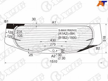10 549 р. Стекло заднее (Цвет зеленый Обогрев) Ford S-MAX 06-15 XYG S-MAX RW/H/X  с доставкой в г. Вологда. Увеличить фотографию 3