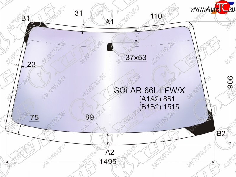 19 699 р. Стекло лобовое (Атермальное) Subaru Legacy 98-03  Outback 98-03  Legacy B4 98-03  Legacy Lancaste XYG SOLAR-66L LFW/X  с доставкой в г. Вологда