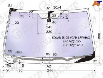 21 549 р. Стекло лобовое (Атермальное Обогрев щеток) Lexus IS 05-16 XYG SOLAR-IS-05-VCPH LFW/H/X  с доставкой в г. Вологда. Увеличить фотографию 2