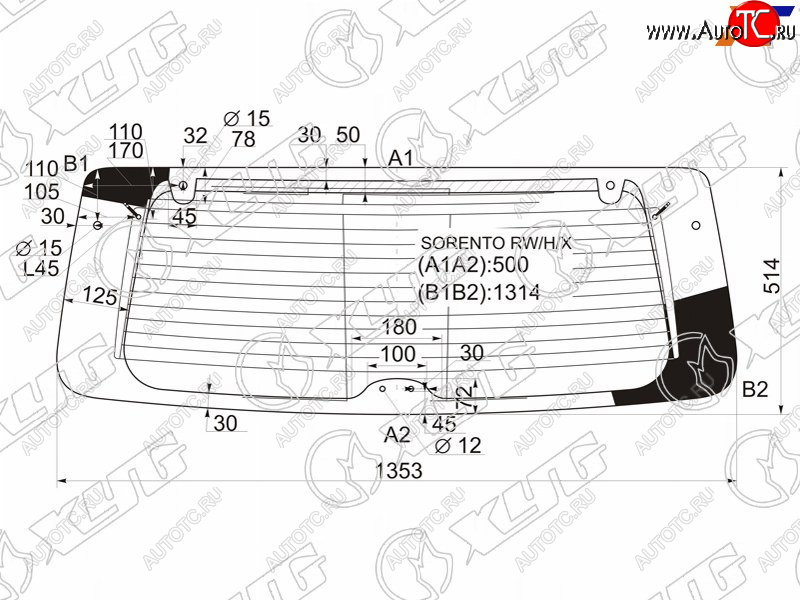 10 549 р. Стекло заднее (Цвет зеленый Обогрев) Kia Sorento 02-09 XYG SORENTO RW/H/X  с доставкой в г. Вологда