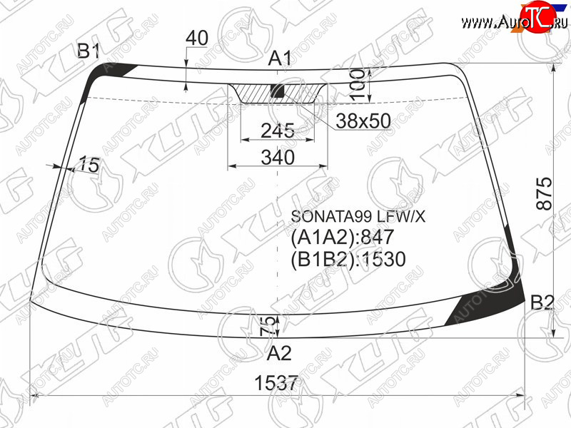 5 999 р. Стекло лобовое Hyundai Sonata 98-13  Kia Optima 00-05  Magentis 00-06 XYG SONATA99 LFW/X  с доставкой в г. Вологда
