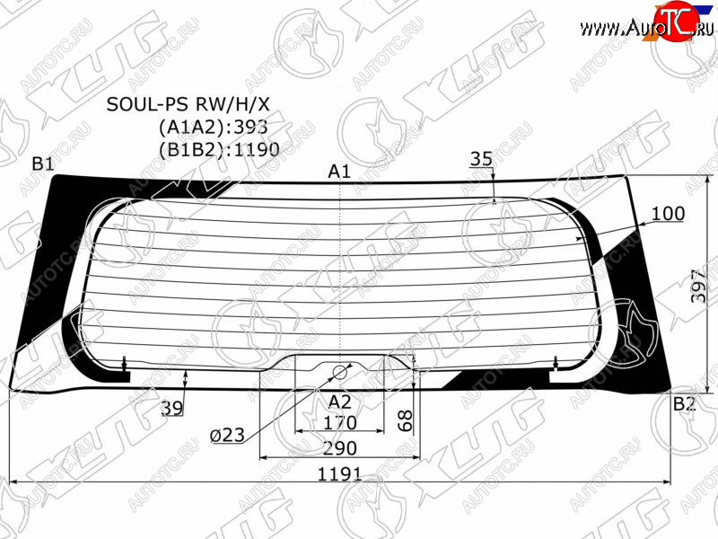 7 299 р. Стекло заднее (Цвет зеленый Обогрев 5D HBK) Kia Soul 13-19 XYG SOUL-PS RW/H/X  с доставкой в г. Вологда