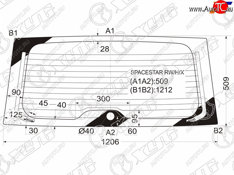 9 549 р. Стекло заднее (Цвет зеленый Обогрев) Mitsubishi Space Gear 94-07  Space Star 98-05 XYG SPACESTAR RW/H/X  с доставкой в г. Вологда