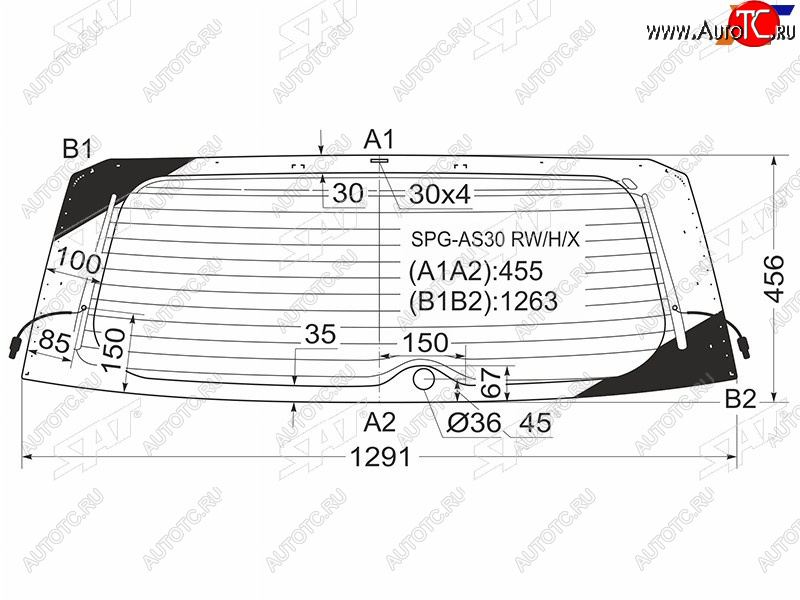 6 299 р. Стекло заднее (Цвет зеленый Обогрев) Toyota RAV4 (XA30) 05-13  Vanguard 07-13                      SAT SPG-AS30 RW/H/X  с доставкой в г. Вологда