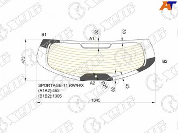 7 299 р. Стекло заднее (Цвет зеленый Обогрев под спойлер) Kia Sportage 10-16 XYG SPORTAGE-11 RW/H/X  с доставкой в г. Вологда. Увеличить фотографию 2