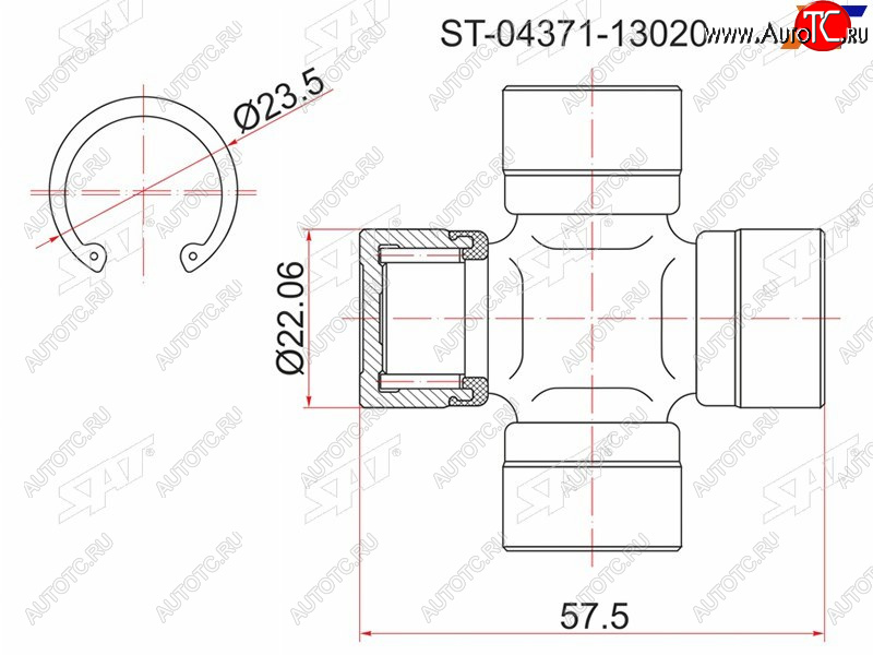 280 р. Крестовина кардана TOYOTA NOAH #R##ST195ST215SV35SUBARU FORESTER SF5 97-02 SAT ST-04371-13020  с доставкой в г. Вологда