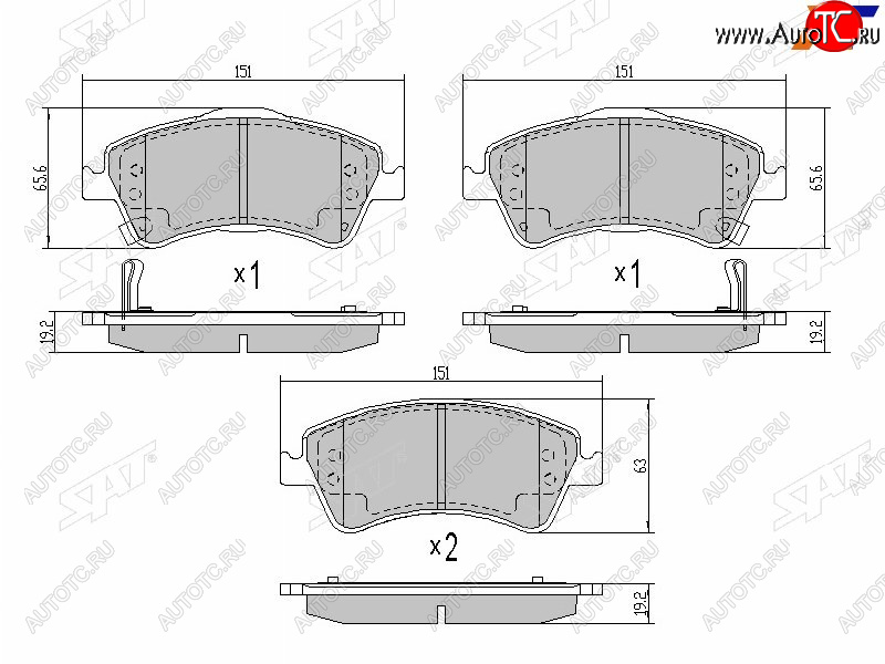 969 р. Колодки тормозные передние FR-FL SAT Toyota Avensis T270 седан дорестайлинг (2008-2011)  с доставкой в г. Вологда