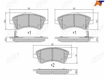 969 р. Колодки тормозные передние FR-FL SAT Toyota Avensis T270 седан дорестайлинг (2008-2011)  с доставкой в г. Вологда. Увеличить фотографию 2