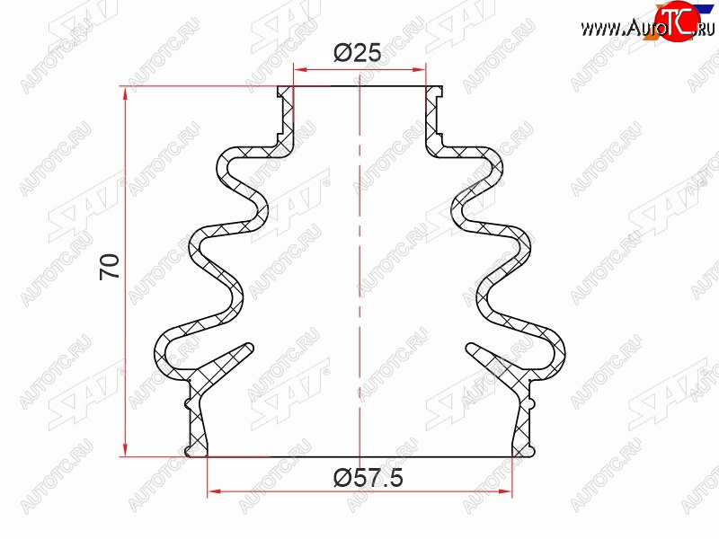 379 р. Пыльник шрус наружный зад  BMW X5 E53 00-06 M54M57M62 5-SERIES E39 96-03 M62M51M57 7-SERIES 94 SAT ST-105-0009  с доставкой в г. Вологда