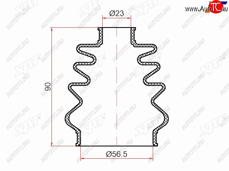 329 р. Пыльник шрус наружный CHEVROLET AVEO T200250 05-15LACETTI J200 04-13LANOS T100 05-09 SAT ST-105-0012  с доставкой в г. Вологда