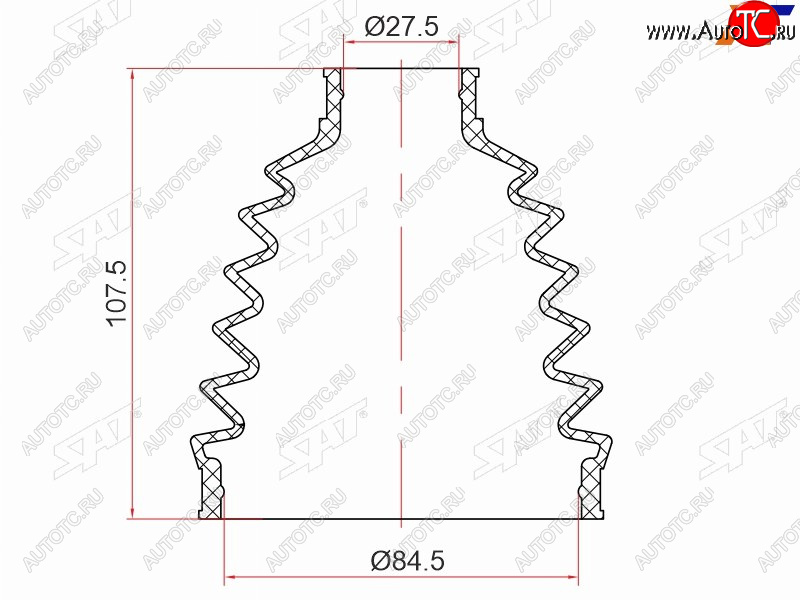 599 р. Пыльник шрус наружный NISSAN NAVARA 05-15 YD25DDTI SAT ST-105-0011  с доставкой в г. Вологда