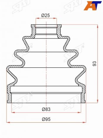 Пыльник шруса наружный KIA K5 20-TOYOTA VITZ NSP135 SAT ST-105-0080