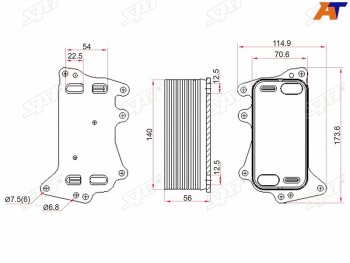 Радиатор масляный АКПП BMW 3-SERIES F30 11-5-SERIES F10 10-X5 F15 13-X6 F16 13- SAT ST-11428510856