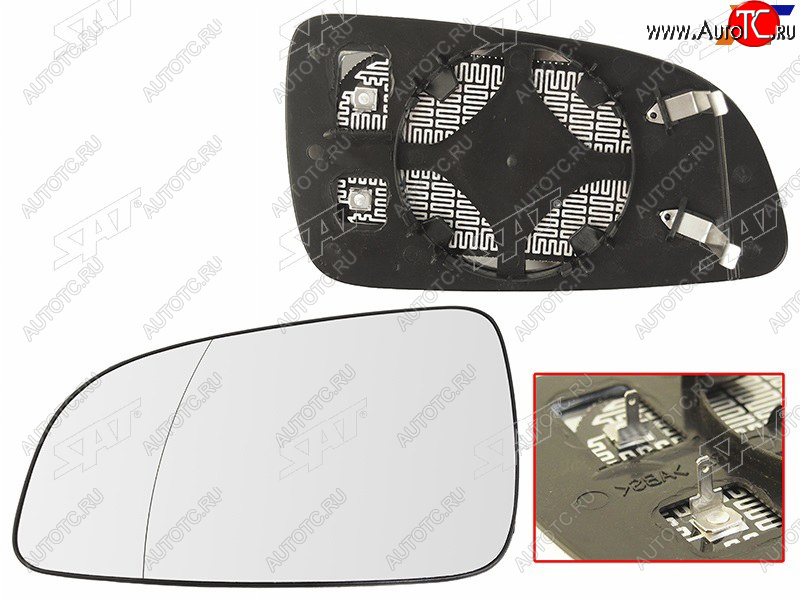 539 р. Полотно зеркала Opel Astra 04-13 (Слева Обогрев асферическое) SAT ST-121-0025  с доставкой в г. Вологда