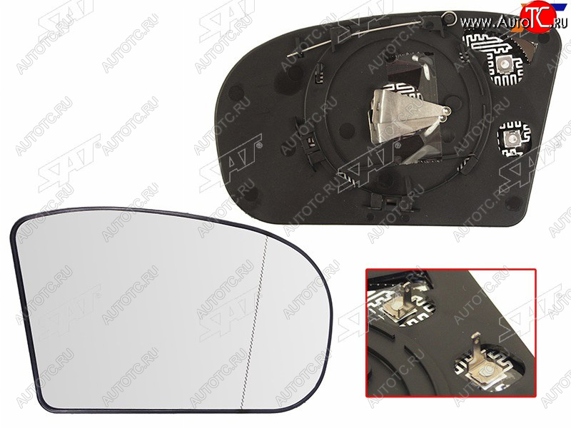 719 р. Полотно зеркала Mercedes-Benz C-Class 00-08  E-Class 02-06 (Справа Обогрев асферическое) SAT ST-121-0036  с доставкой в г. Вологда