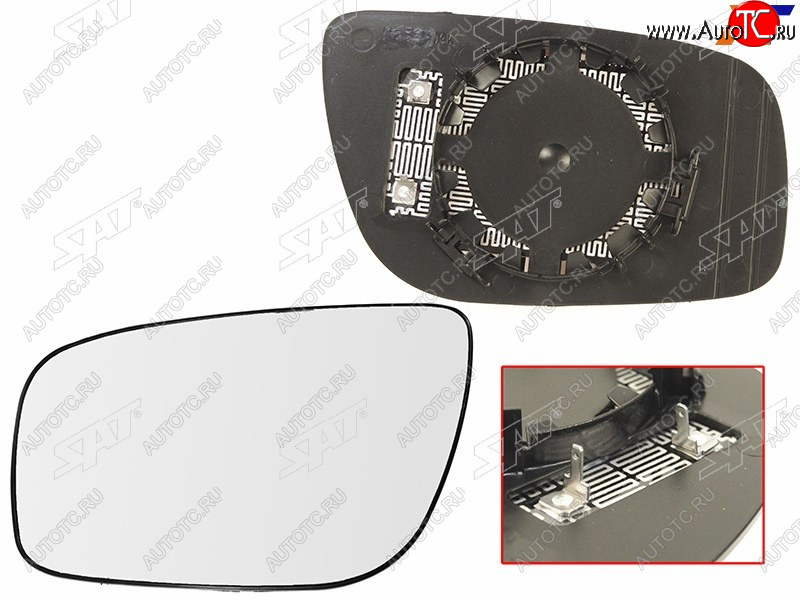 599 р. Полотно зеркала Mercedes-Benz E-Class 06-09 (Слева Обогрев асферическое) SAT ST-121-0051  с доставкой в г. Вологда