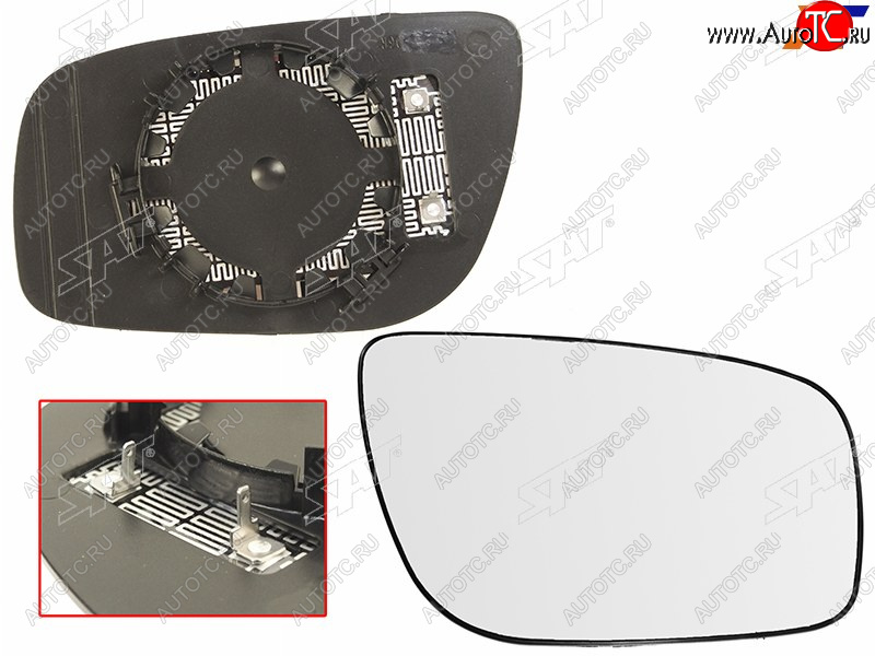 599 р. Полотно зеркала Mercedes-Benz E-Class 06-09 (Справа Обогрев асферическое) SAT ST-121-0052  с доставкой в г. Вологда
